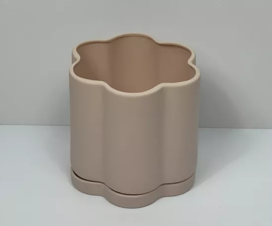 Daisy House Pot - Sand