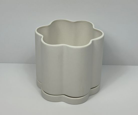 Daisy House Pot - White